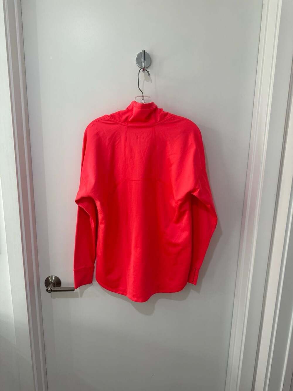 Nike Women's Dri-FIT Relay Running Cowl Neck Pullover Neon Pink - Picture 2 of 9